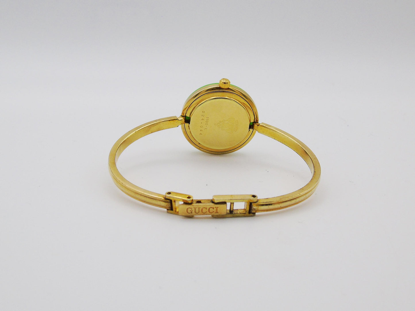 Working Vintage Gucci Bezel Watch 90s Change Bezel Gold Bracelet Bangle Watch Wristwatch Elegant Gold - Gems Forgotten 