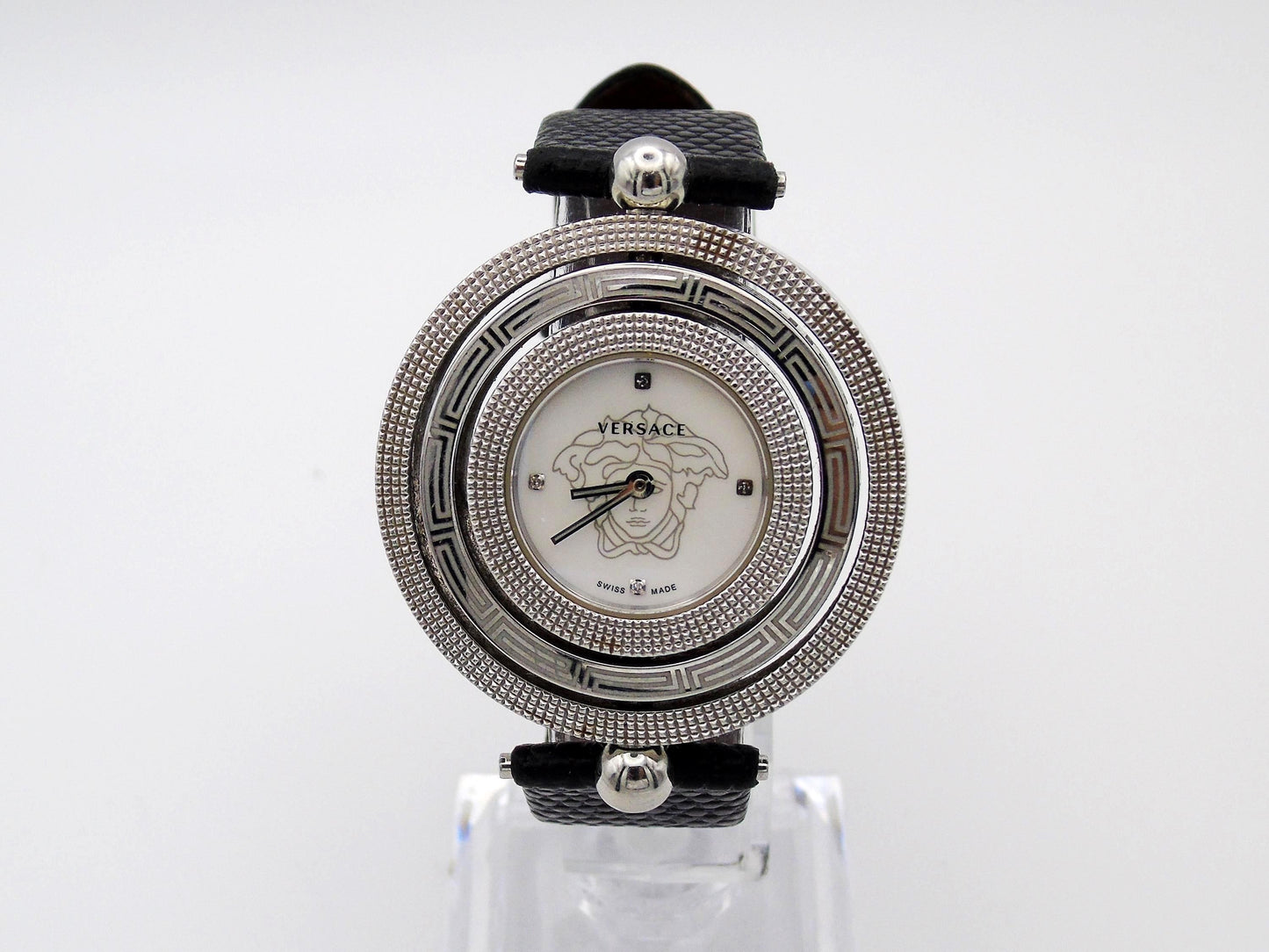 Versace EON Watch Mother of Pearl Medusa Dial - Designer Silver Tone Wristwatch  Bracelet - Gems Forgotten 