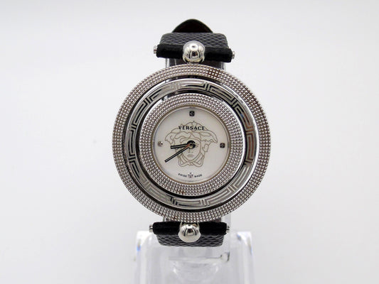 Versace EON Watch Mother of Pearl Medusa Dial - Designer Silver Tone Wristwatch  Bracelet - Gems Forgotten 