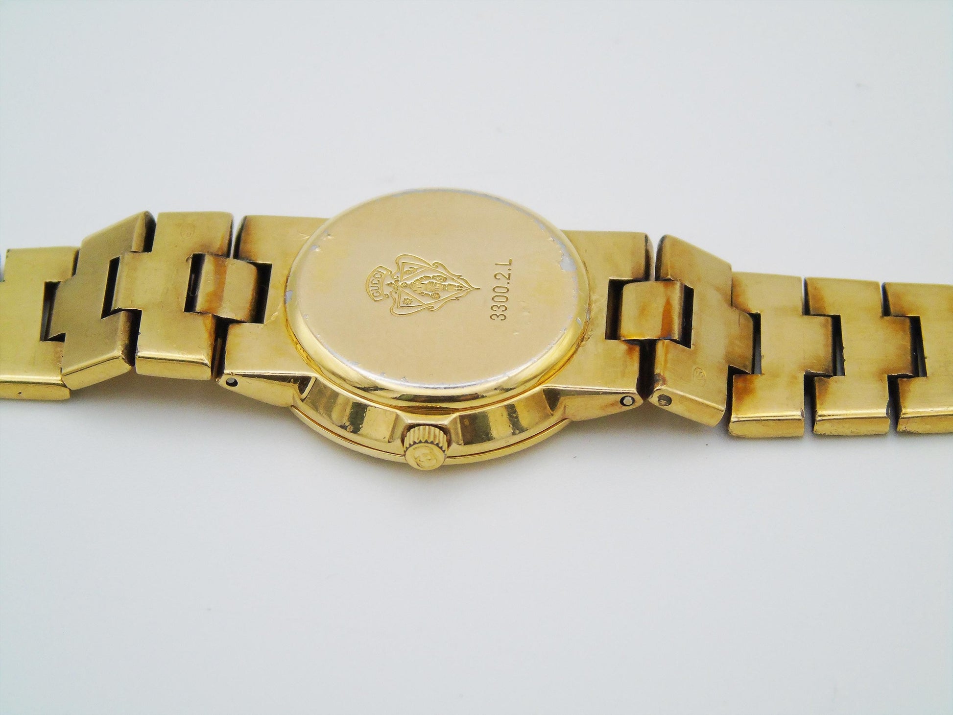 Gucci 3300L Gold-Plated Watch – With Box& Authenticity Card Green Dial - Gems Forgotten 