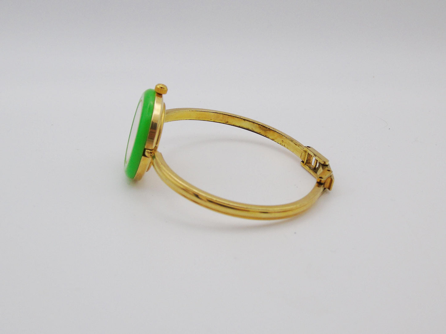 Working Vintage Gucci Bezel Watch 90s Change Bezel Gold Bracelet Bangle Watch Wristwatch Elegant Gold - Gems Forgotten 
