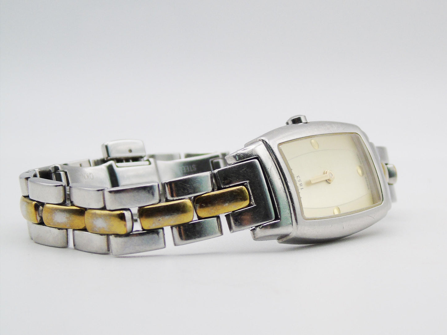 Vintage Tissot Ladies Watch Two Tone Gold and Silver Tone Quartz Swiss Tank Watch