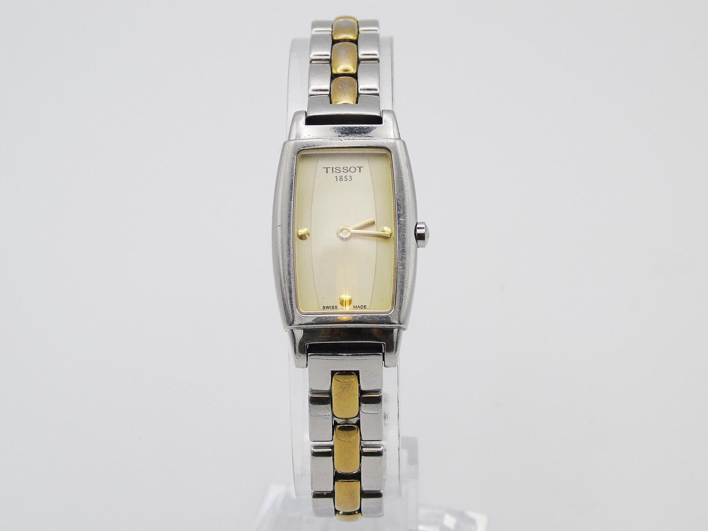 Vintage Tissot Ladies Watch Two Tone Gold and Silver Tone Quartz Swiss Tank Watch