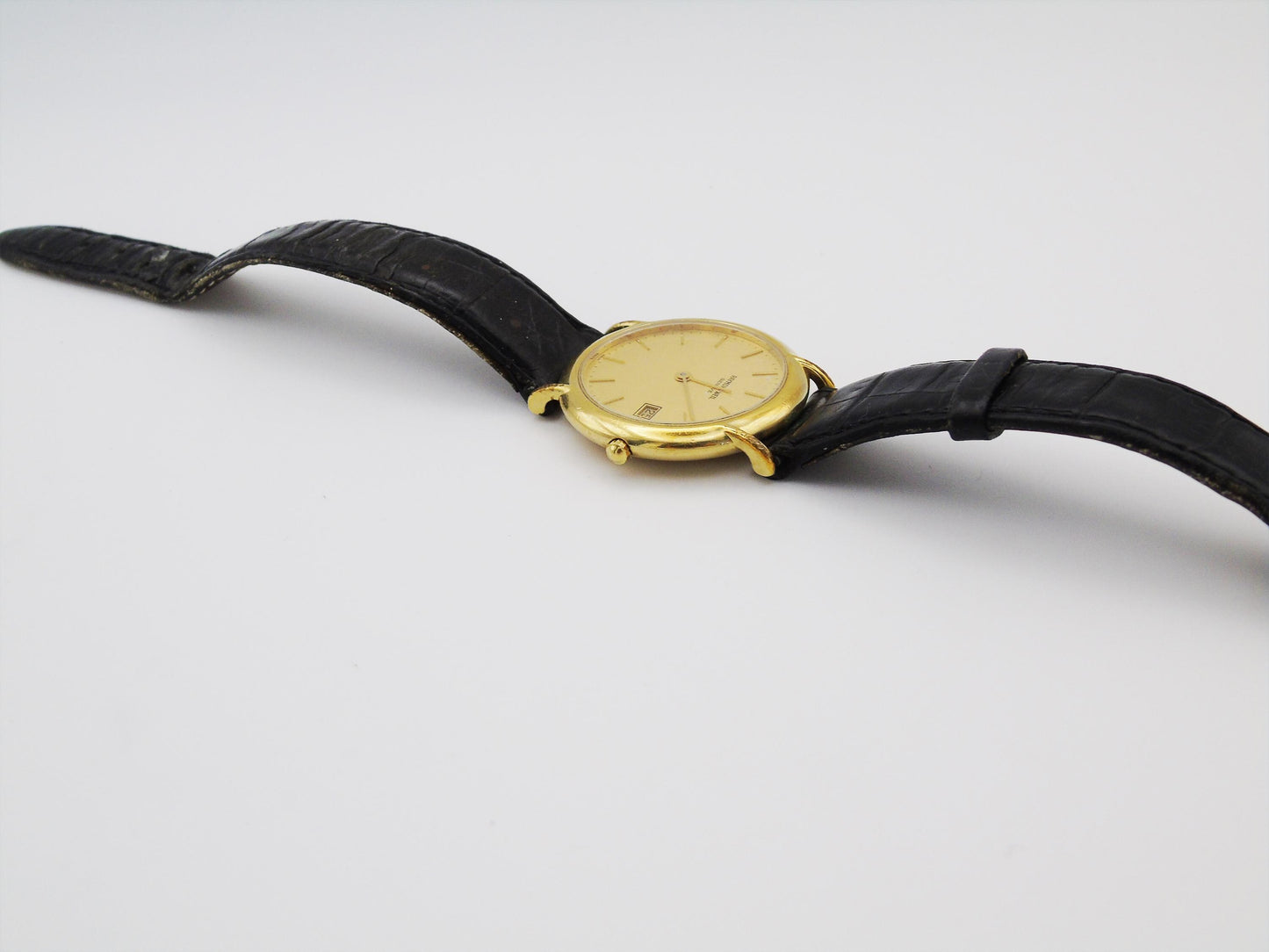 Vintage Raymond Weil Mens watch Date Function Quartz Gold Wristwatch