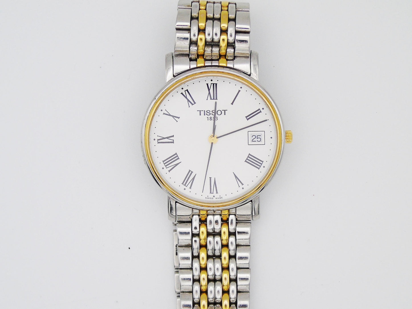 Mens Tissot Watch Two Tone Swiss Gold and Silver Gents Wristwatch Unique Gift for Him