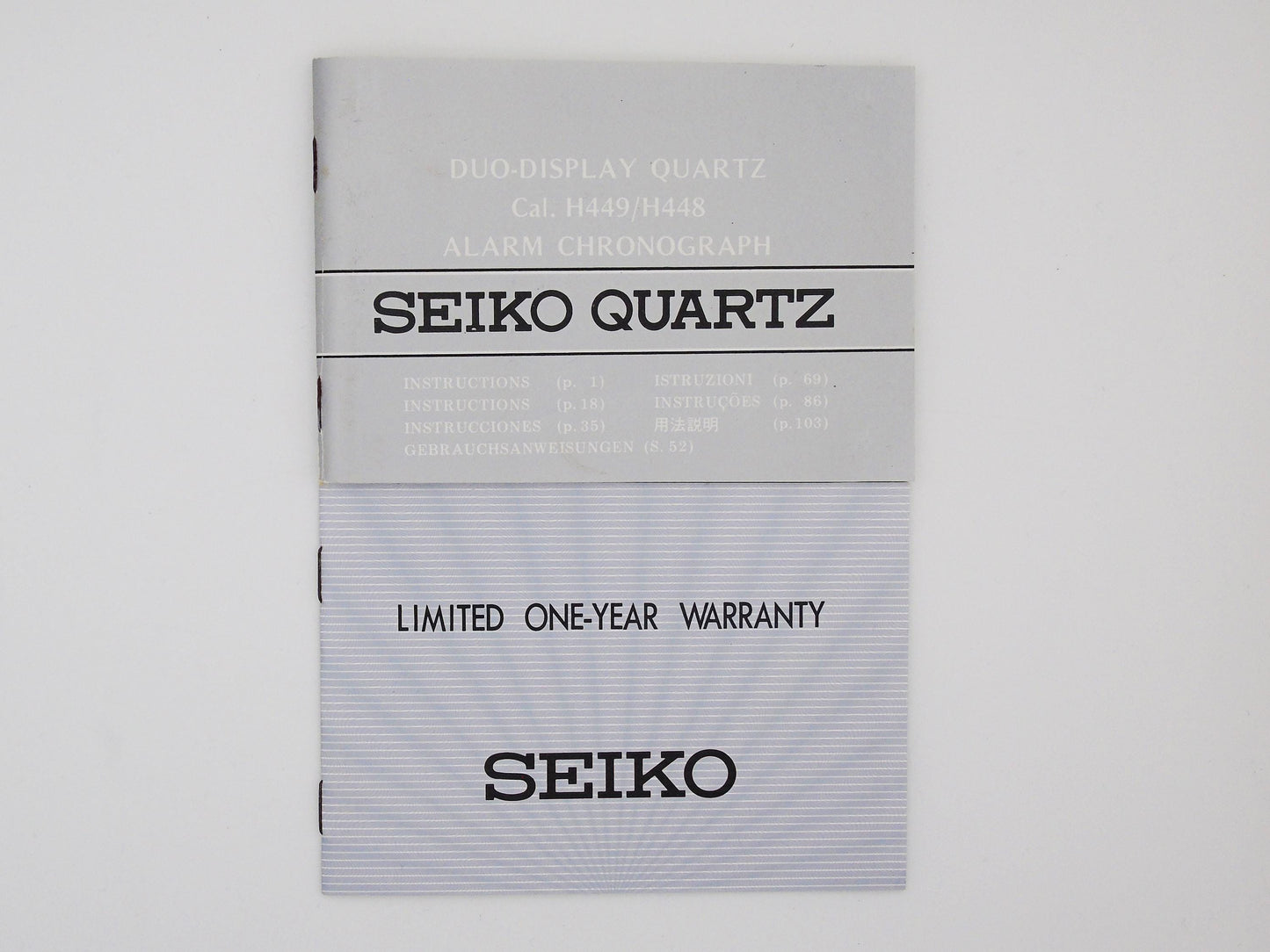 Working Vintage 1984 Seiko Chronograph Alarm Mens Watch Box and Papers