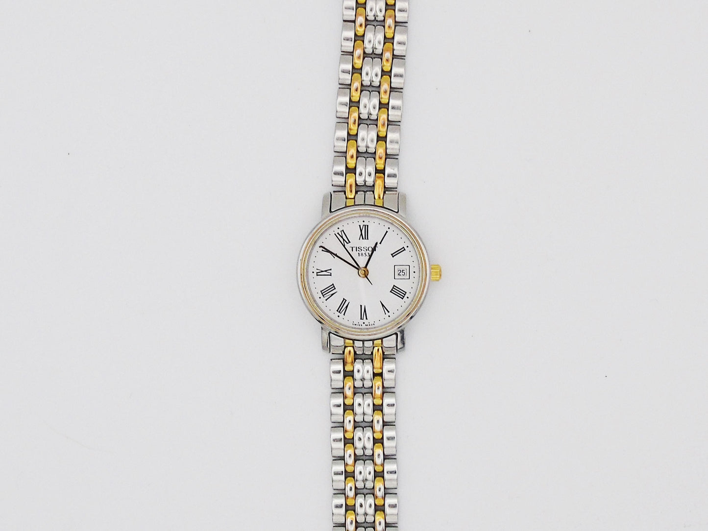 Tissot Ladies Watch Silver and Gold Tone Swiss Quartz Watch Small Wrist Elegant Steel