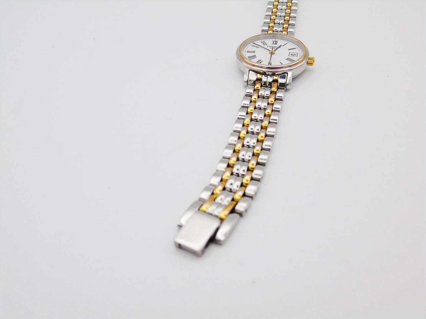 Tissot Ladies Watch Silver and Gold Tone Swiss Quartz Watch Small Wrist Elegant Steel