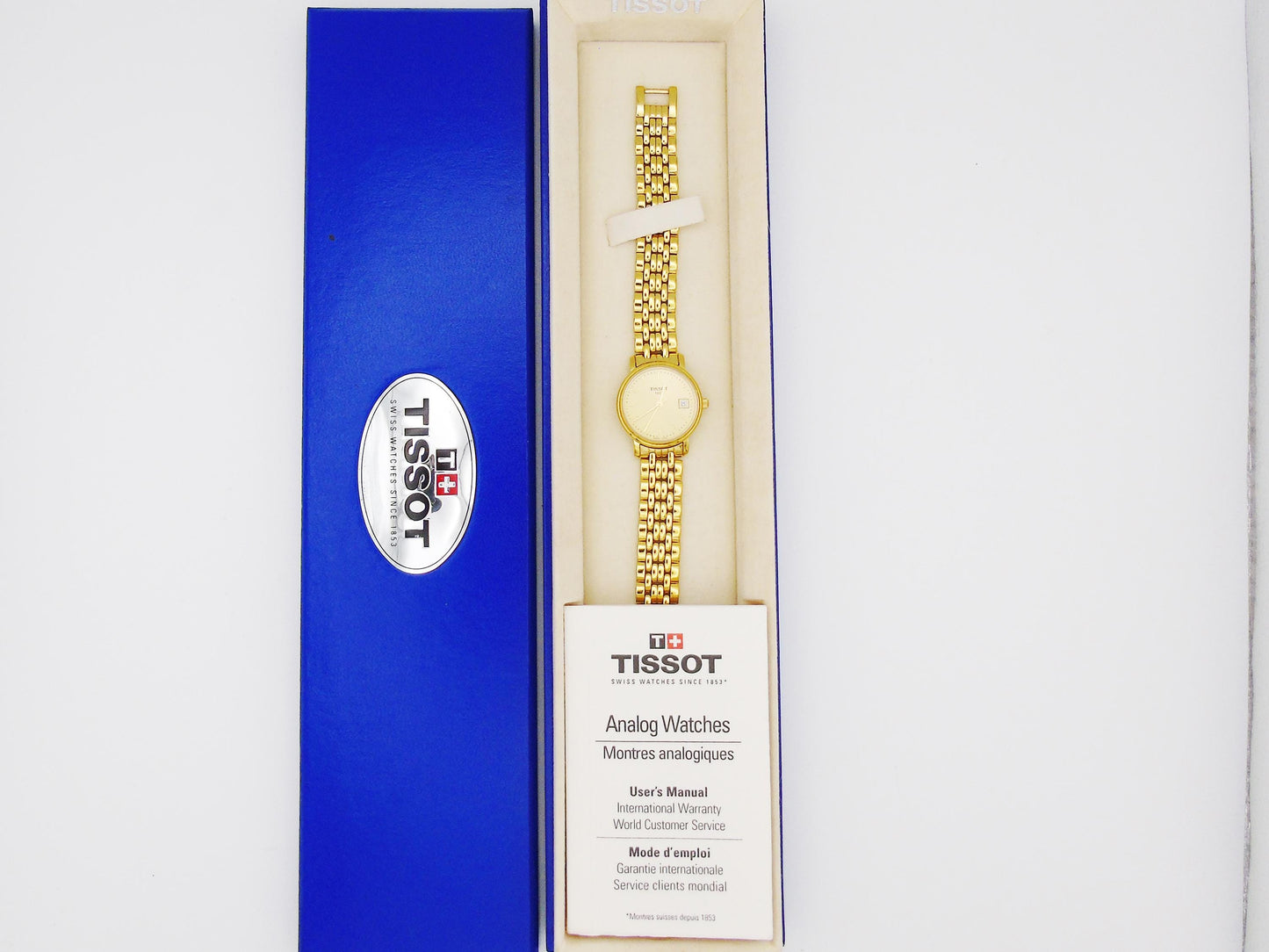 Tissot Ladies Gold Watch Date function  Swiss Quartz Watch Small Wrist Elegant gold Plated