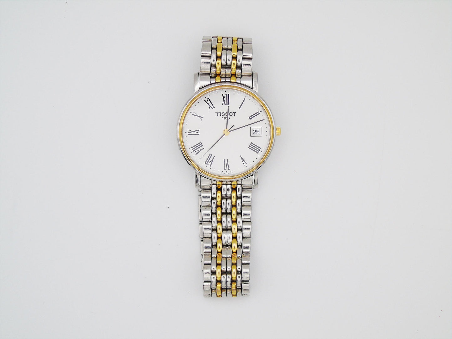 Mens Tissot Watch Two Tone Swiss Gold and Silver Gents Wristwatch Unique Gift for Him