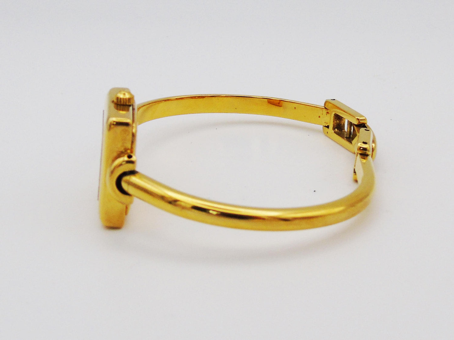 Vintage Gucci Watch with Box and Papers Square 1900L Gold Dial  Elegant Gucci Wristwatch Cheap Gucci Jewellery Bracelet Bangle G57