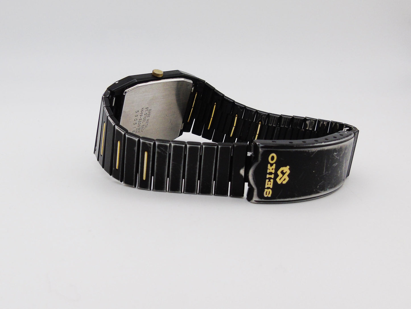 Working Vintage 1984 Seiko Chronograph Alarm Mens Watch Box and Papers