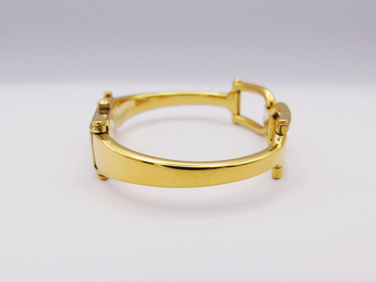 Gucci Ladies Gold Watch with Box– Gucci 1500L Model with Tank Watch Face & Mother of Pearl Dial G69