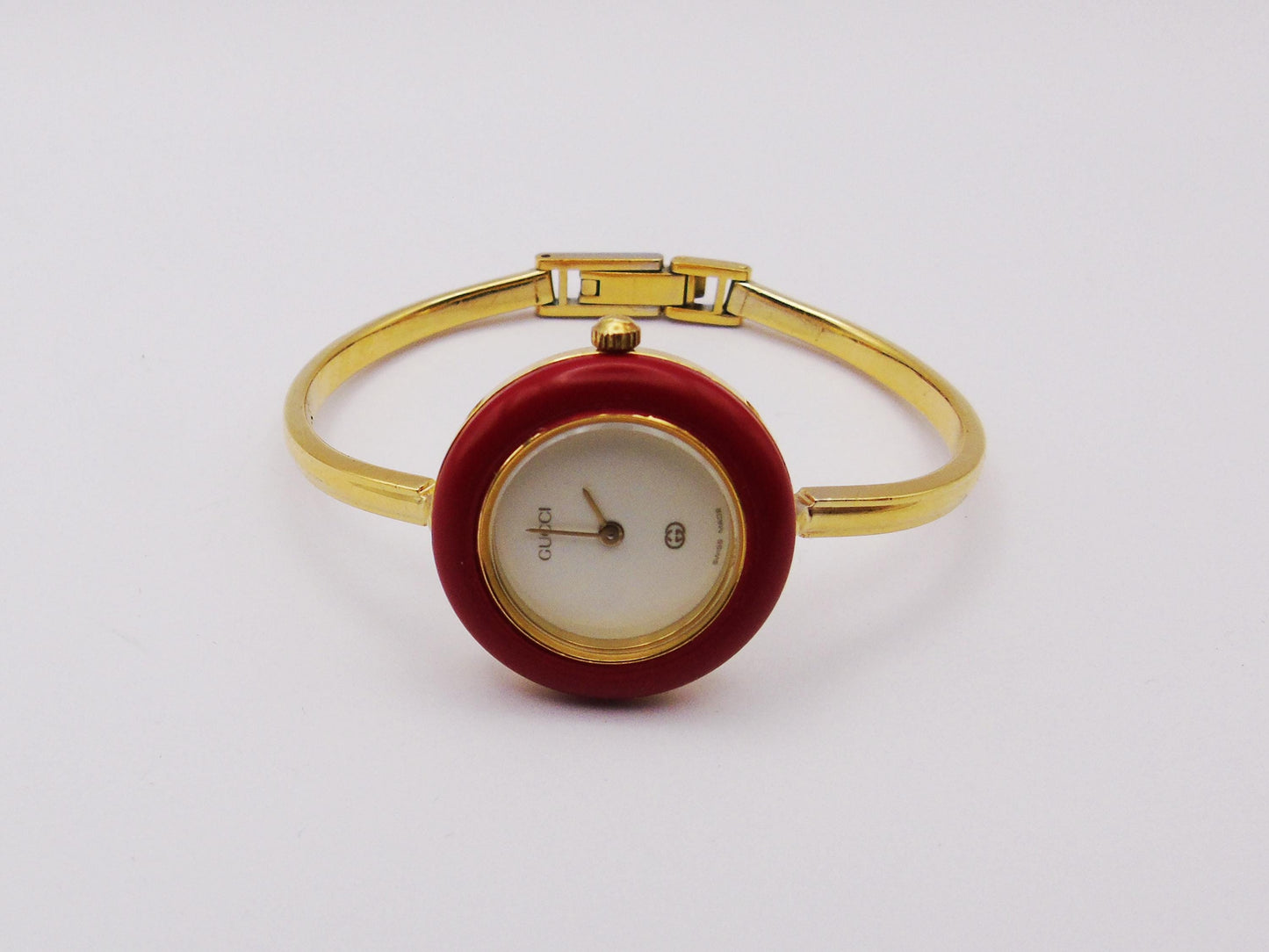 Working Gucci Bezel Watch - Elegant Gold Plated Wristwatch Trending Designer Jewellery - Gems Forgotten 