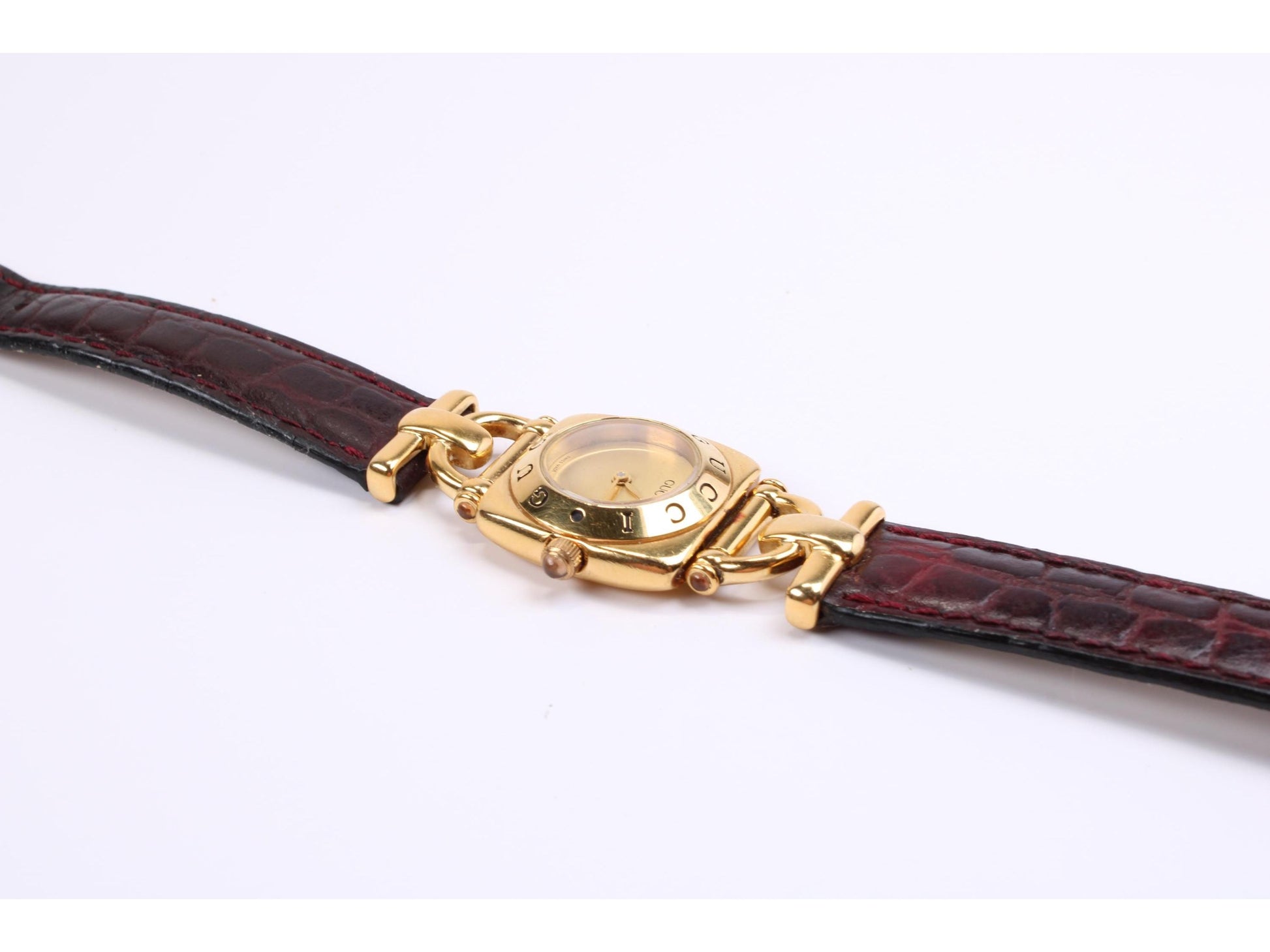 Gucci 6300L Watch - Horsebit Collection Gold Plated MOP Dial Quartz Working (Mother of Pearl ) - Gems Forgotten 