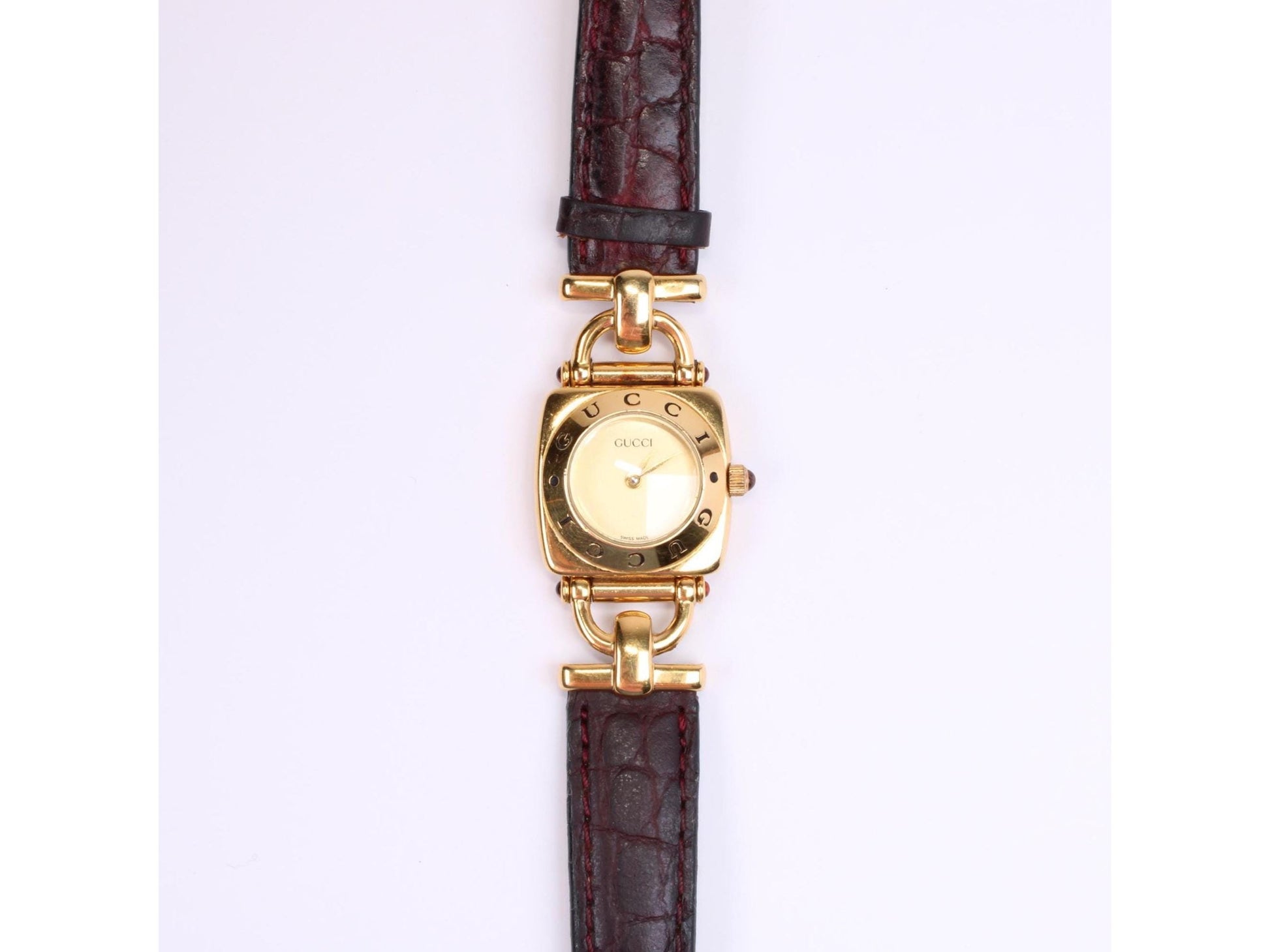 Gucci 6300L Watch - Horsebit Collection Gold Plated MOP Dial Quartz Working (Mother of Pearl ) - Gems Forgotten 