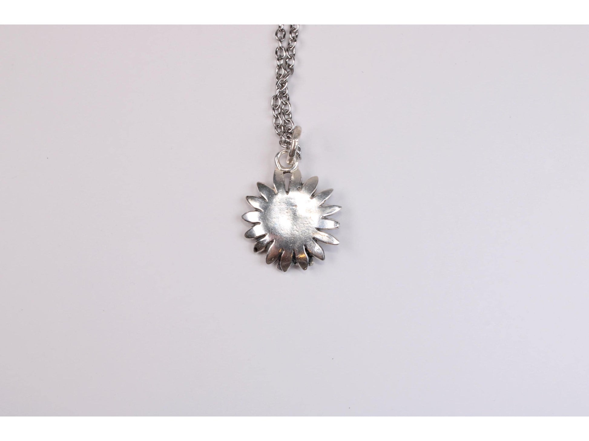 Vintage Silver Flower and Butterfly  Pendant Necklace - Gems Forgotten 