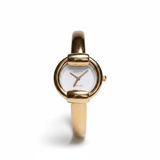 Vintage Gucci 1400L Watch Elegant Gold Plated Small Wristwatch Quartz - Gems Forgotten 