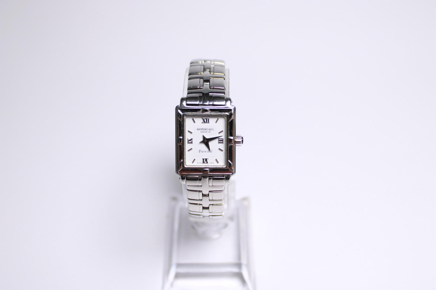 Vintage Raymond Weil Parsifal Ladies Tank Watch Silver Tone Swiss Quartz - Gems Forgotten 