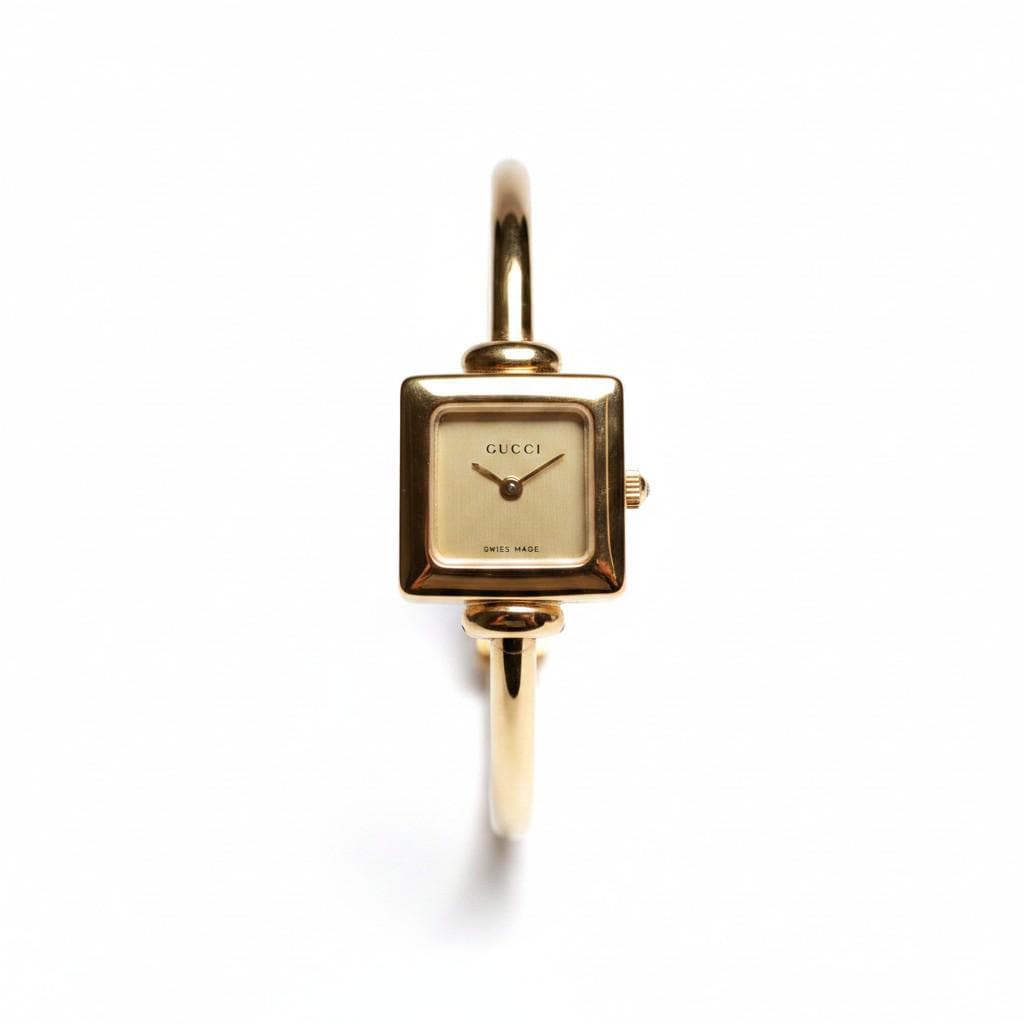 Vintage Gucci 1900L Watch with Box and Papers Gold Plated Swiss Ladies Quartz Wristwatch - Gems Forgotten 
