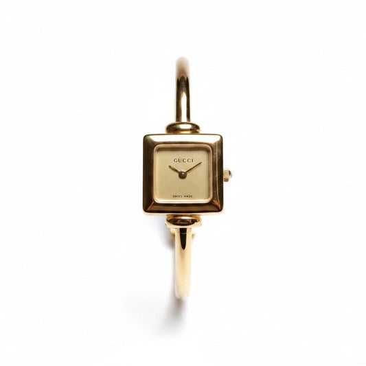 Vintage Gucci 1900L Watch with Box and Papers Gold Plated Swiss Ladies Quartz Wristwatch - Gems Forgotten 