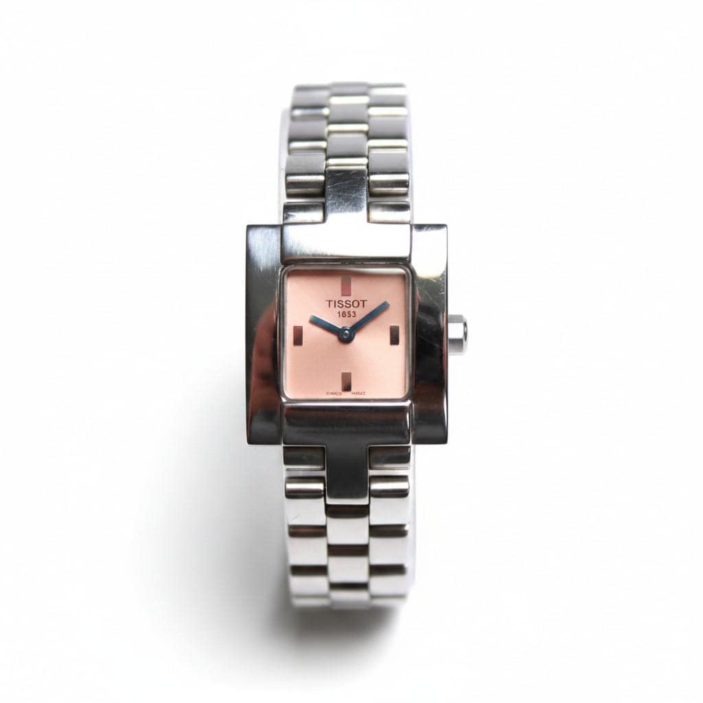 Vintage Tissot Classic Watch - L730K with Salmon Pink Dial Swiss Ladies Quuartz Wristwatch - Gems Forgotten 
