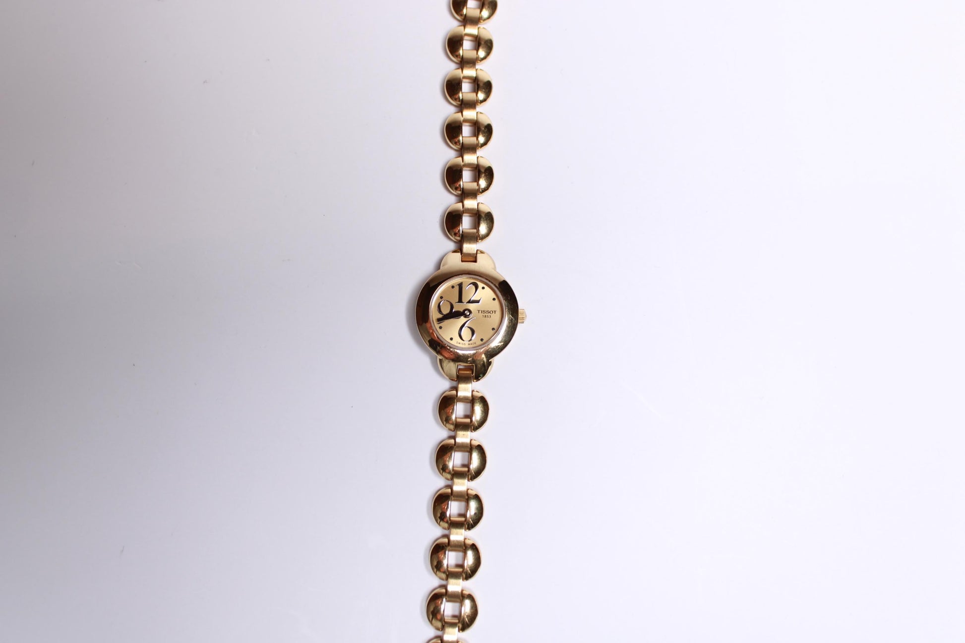 Vintage Tissot Classic Watch -Follie Follie, Gold Plated with Gold Dial Swiss Ladies Quartz Wristwatch - Gems Forgotten 